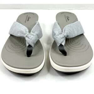 Clarks Women's Cloudsteppers Arla Glison Sandals Grey Fabric Size 10M NWT